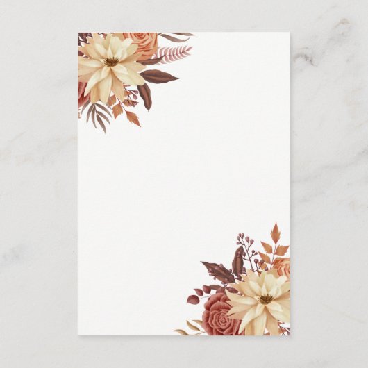 Carte D'accompagnement Mariage de automne de script manuscrit rustique mo (Dos)