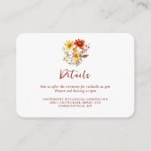 Carte D'accompagnement Mariage de automne Floral de rouille orange brûlée (Devant)