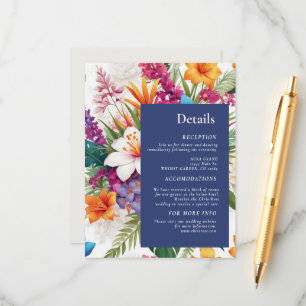 Carte D'accompagnement Mariage de automne moderne Tropical Coloré Détails