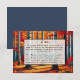 Carte D'accompagnement Mariage de automne Rustic Birch Tree