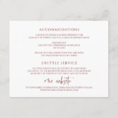 Carte D'accompagnement Mariage de automne Sunflower & Bourgogne Roses Dét (Dos)