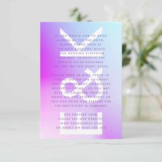 Carte D'accompagnement Mariage de automne violet ultra moderne (Debout devant)