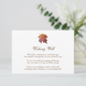 Carte D'accompagnement Mariage de automne Wishing well, feuille aquarelle (Debout devant)