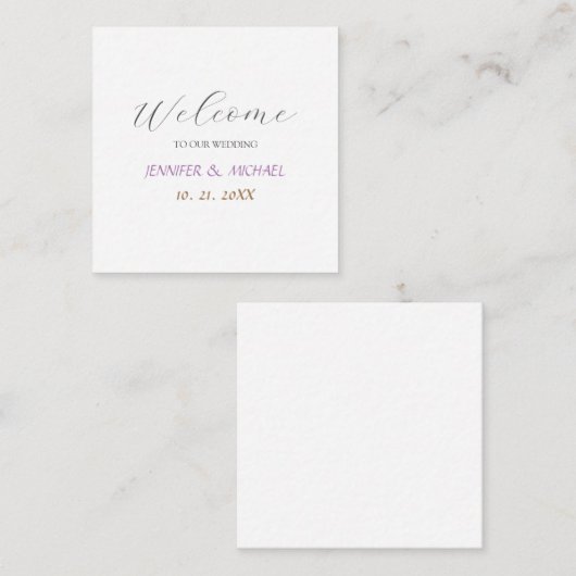 Carte D'accompagnement Mariage de bienvenue élégant en calligraphie (Devant / Derrière)