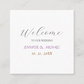 Carte D'accompagnement Mariage de bienvenue élégant en calligraphie