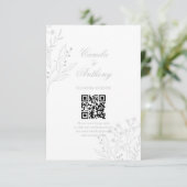Carte D'accompagnement Mariage de Boho Floral Corner Argent (Debout devant)