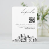 Carte D'accompagnement Mariage de Boston Détails modernes Code QR (Debout devant)