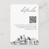Carte D'accompagnement Mariage de Boston Détails modernes Code QR (Devant)