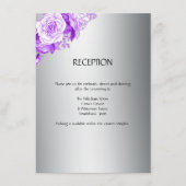 Carte D'accompagnement Mariage de bouquet en argent métallique et rose vi (Devant)