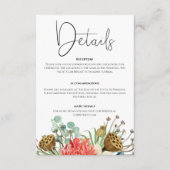 Carte D'accompagnement Mariage de bouquet Fleur sauvage Boho rose (Devant)