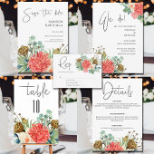 Carte D'accompagnement Mariage de bouquet Fleur sauvage Boho rose