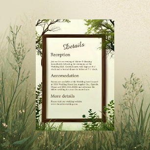 Carte D'accompagnement mariage de cadre arboré rustique