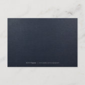 Carte D'accompagnement Mariage de calligraphie élégante marine or insert (Dos)