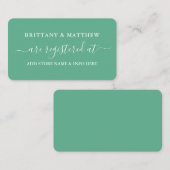 Carte D'accompagnement Mariage de calligraphie moderne Mint vert (Devant / Derrière)