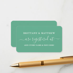 Carte D'accompagnement Mariage de calligraphie moderne Mint vert