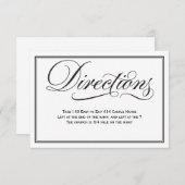 Carte D'accompagnement Mariage de calligraphie noir et blanc (Devant / Derrière)