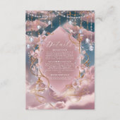 Carte D'accompagnement Mariage de calligraphie opulent bleu rose (Devant)