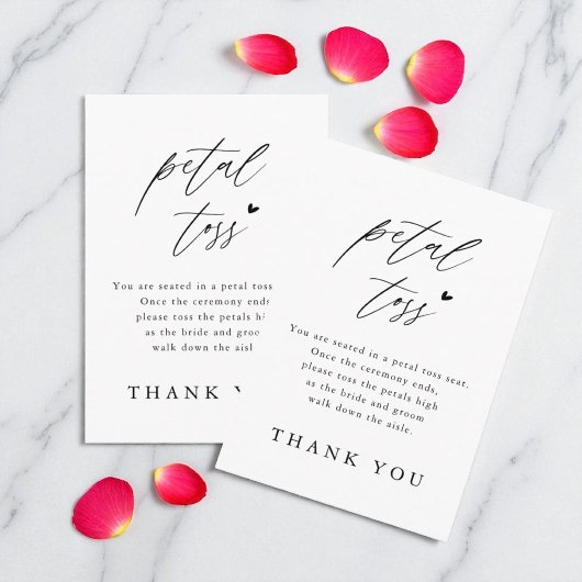Carte D'accompagnement Mariage de calligraphie Petal Toss Envoyer des car