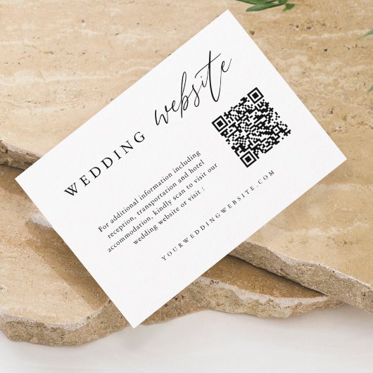 Carte D'accompagnement Mariage de calligraphie QR Code Mariage site Web