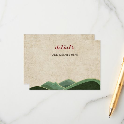 Carte D'accompagnement Mariage de camping rustique (Devant/Arrière en situation)