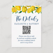 Carte D'accompagnement Mariage de citron méditerranéen Mariage de code QR (Devant)