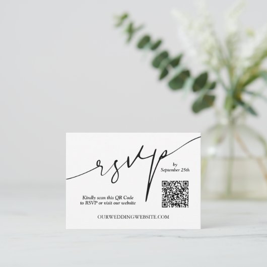 Carte D'accompagnement Mariage de code QR (Debout devant)