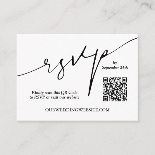 Carte D'accompagnement Mariage de code QR (Devant)