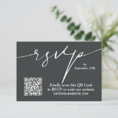 Carte D'accompagnement Mariage de code QR chic simple (Debout devant)