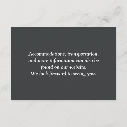 Carte D'accompagnement Mariage de code QR chic simple (Dos)