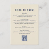 Carte D'accompagnement Mariage de code QR de peinture d'encre bleue de la (Devant)