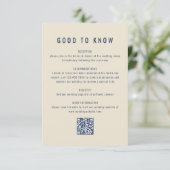 Carte D'accompagnement Mariage de code QR de peinture d'encre bleue de la (Debout devant)