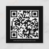Carte D'accompagnement Mariage de code QR de script blanc noir RSVP Enclô (Dos)