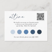 Carte D'accompagnement Mariage de code QR de script contemporain ATTIRE (Devant)