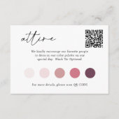 Carte D'accompagnement Mariage de code QR de script contemporain ATTIRE (Devant)