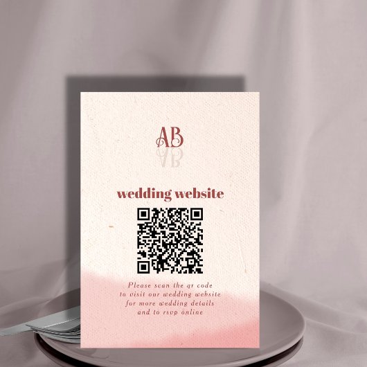 Carte D'accompagnement Mariage de code QR de script Gras de flush et de f