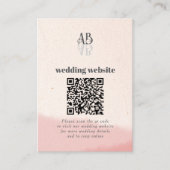 Carte D'accompagnement Mariage de code QR de script Gras de flush et de f (Devant)