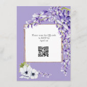 Carte D'accompagnement Mariage de code QR des fleurs de bactéries (Dos)