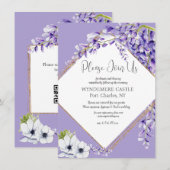 Carte D'accompagnement Mariage de code QR des fleurs de bactéries (Devant / Derrière)