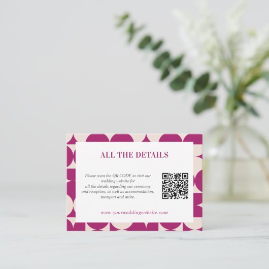 Carte D'accompagnement Mariage de CODE QR du milieu du siècle (Debout devant)