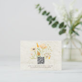 Carte D'accompagnement Mariage de code QR en Fleur sauvage lunatique (Debout devant)