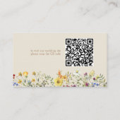 Carte D'accompagnement Mariage de code QR fleur sauvage (Dos)