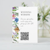 Carte D'accompagnement Mariage de code QR Fleur sauvage (Debout devant)