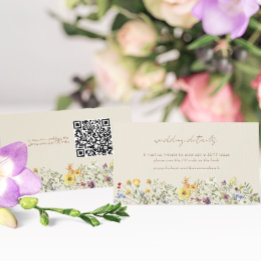 Carte D'accompagnement Mariage de code QR fleur sauvage