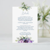 Carte D'accompagnement Mariage de code QR floral pourpre (Debout devant)