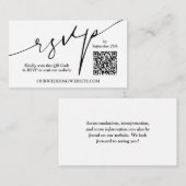 Carte D'accompagnement Mariage de code QR moderne (Devant / Derrière)