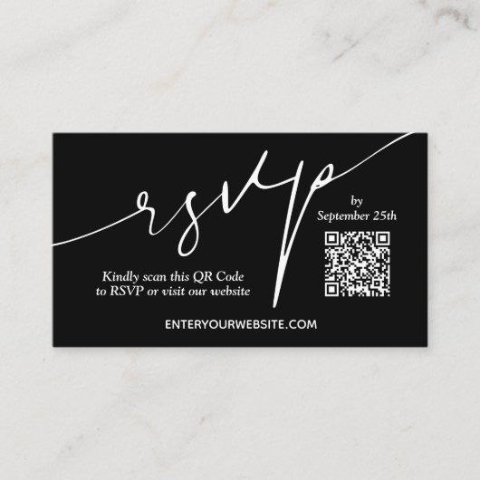 Carte D'accompagnement Mariage de code QR moderne (Devant)