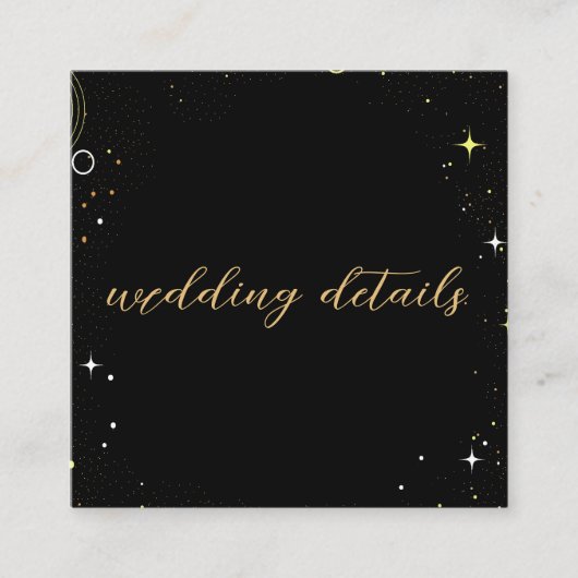 Carte D'accompagnement Mariage de code QR noir céleste Star Dust (Devant)