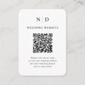 Carte D'accompagnement Mariage de code QR noir et blanc (Devant)