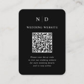 Carte D'accompagnement Mariage de code QR noir et blanc (Devant)