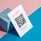 Carte D'accompagnement Mariage de code QR noir et blanc moderne